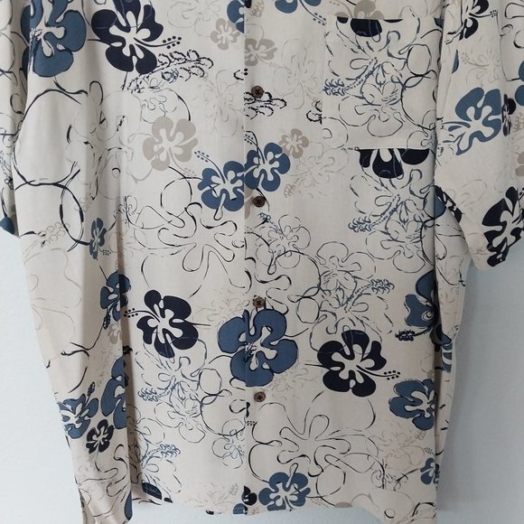 Vintage Silk Circa 1969 Men's 60's Inspired Hawaiian Floral Print Shirt - Picture 7 of 8